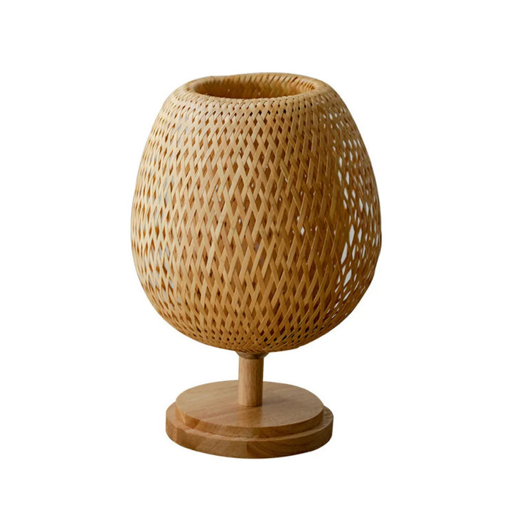 Skanto | Rattan lampe - Trinnløs dimbar kurvlampe for soveroms- og stuedekorasjon