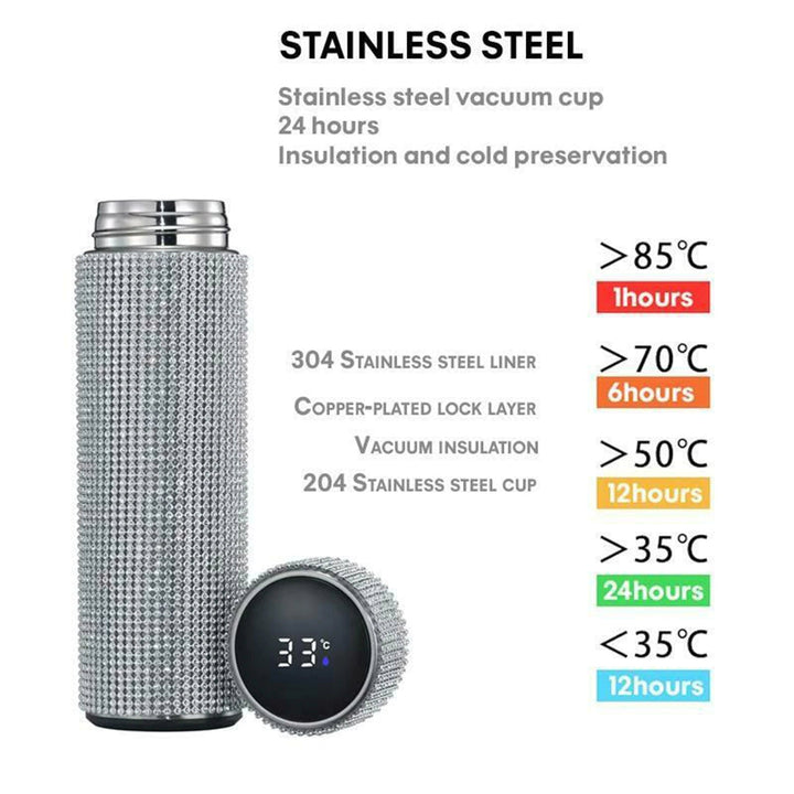 Skanto | Smart Flaske Termos I Smart Temperaturdisplay Zirconia Vakuumflaske 500 ML