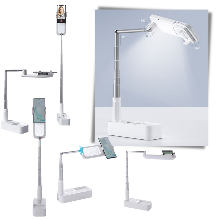 Smarttelefonholder med integrert Bluetooth-lyssett