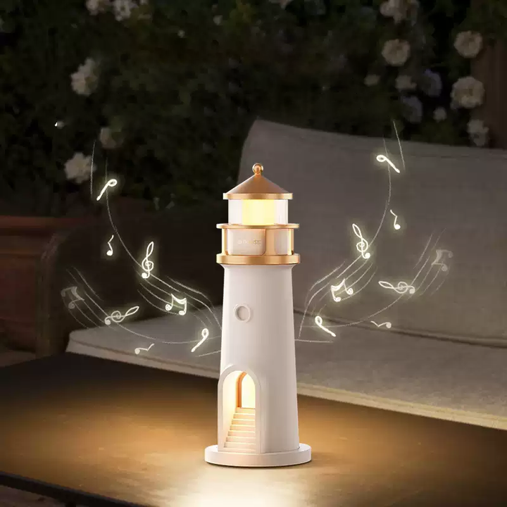 Skanto | Lighthouse Høyttaler Bluetooth Lampe Måneskinn Miljøbelysning Beste Gave