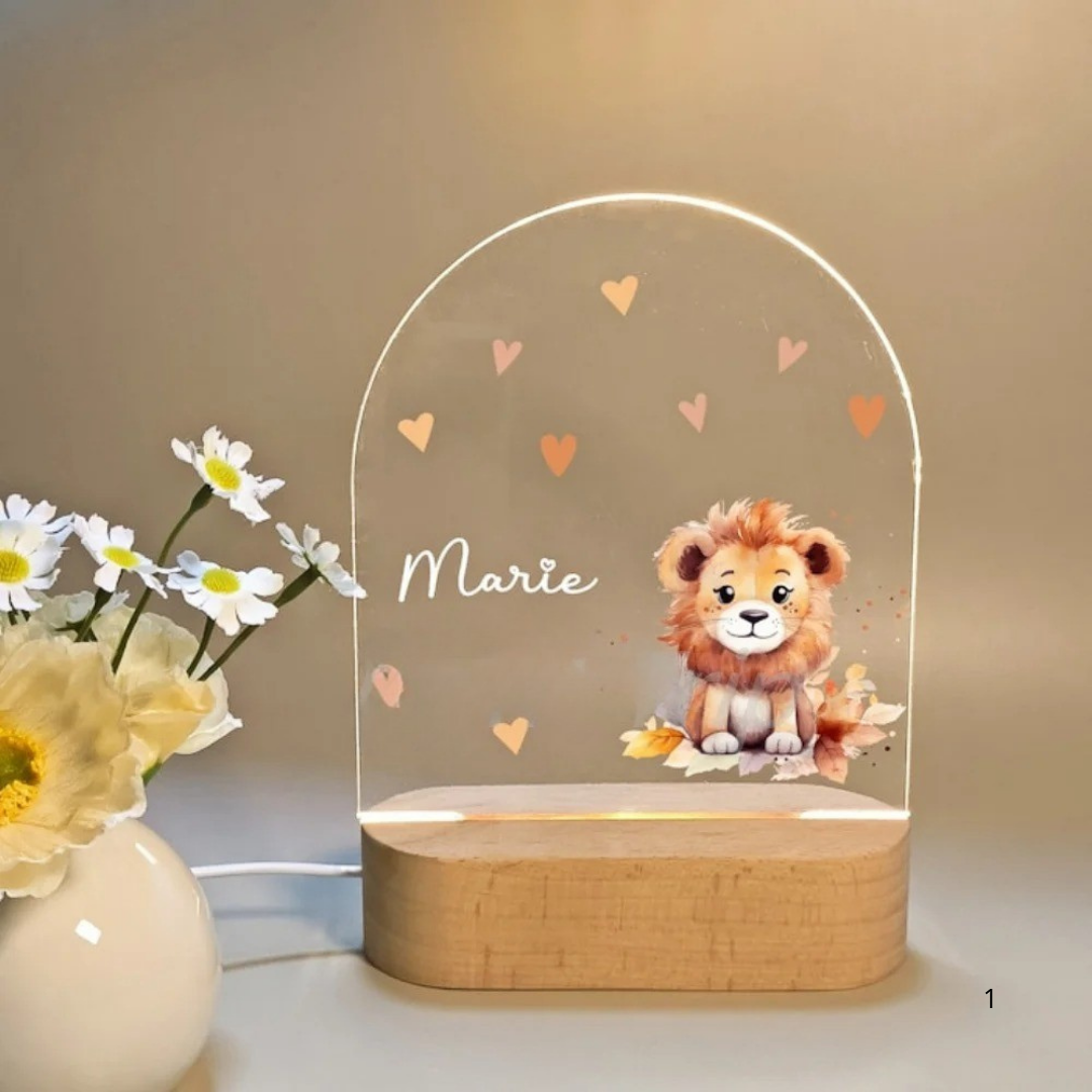 Persönliches Nachtlicht mit Namensschild – Sanftes, varmer LED-Licht for Kinder