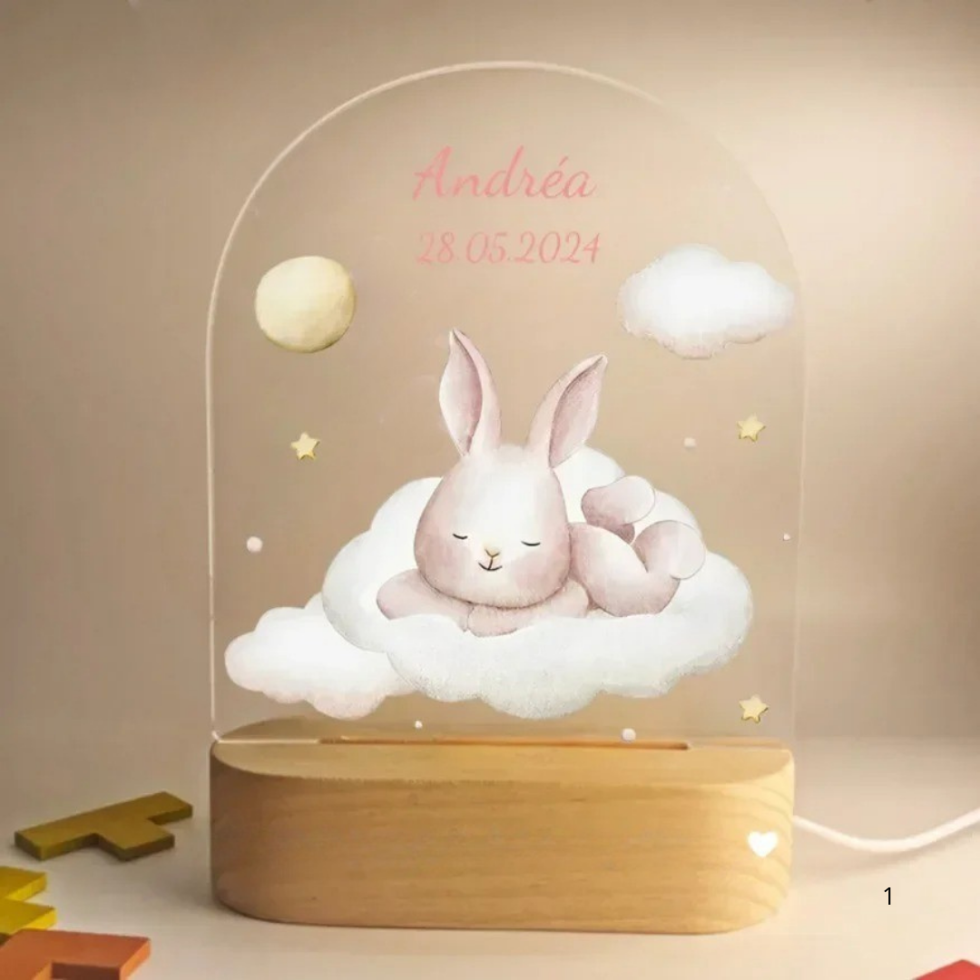 Persönliches Nachtlicht mit Namensschild – Sanftes, varmer LED-Licht for Kinder