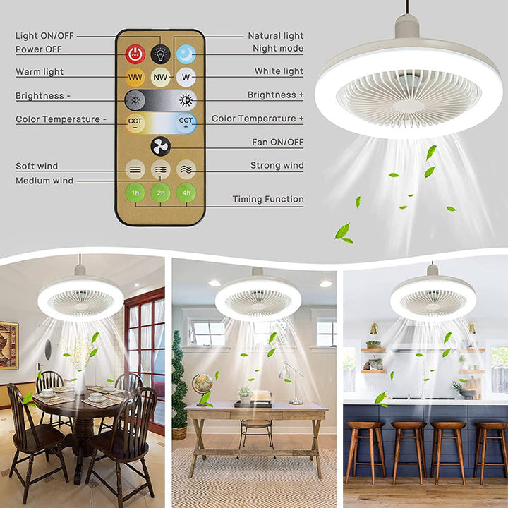 BreezeGlow Taklampe – Takvifte med Fjernkontroll | Skanto