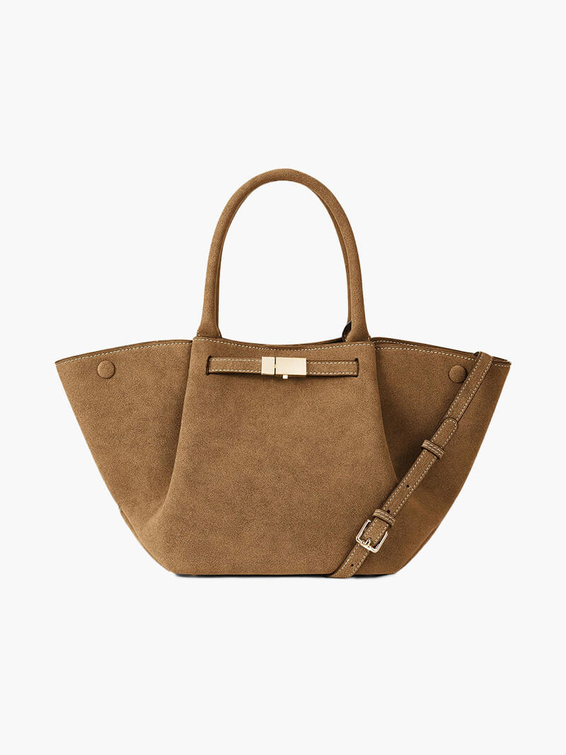 Skanto | Hedwig Kvinne Suede Handveske | Romslig & Elegant | Flere Farger