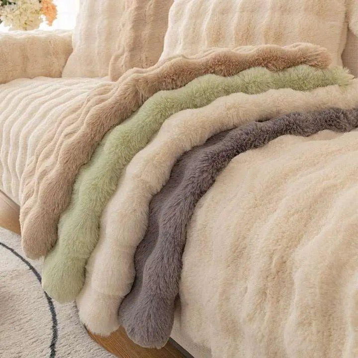 Sofia - Universell Plush Sofapute Deksel L Form - Vinter Varm Myk | Skanto