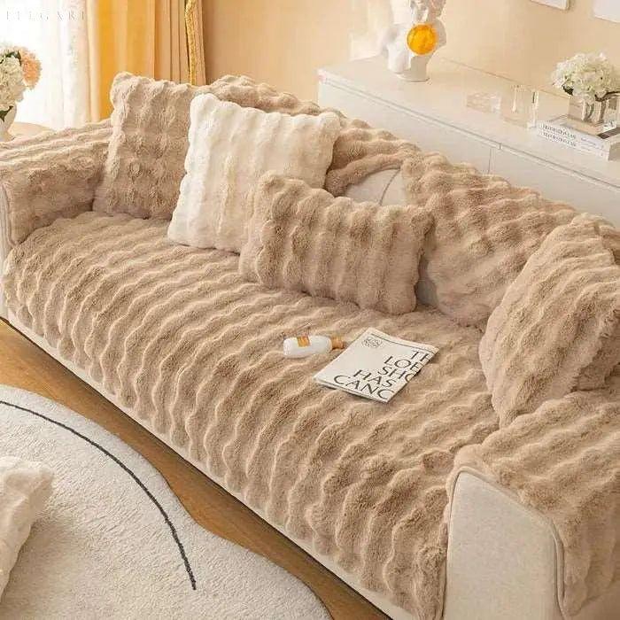 Sofia - Universell Plush Sofapute Deksel L Form - Vinter Varm Myk | Skanto