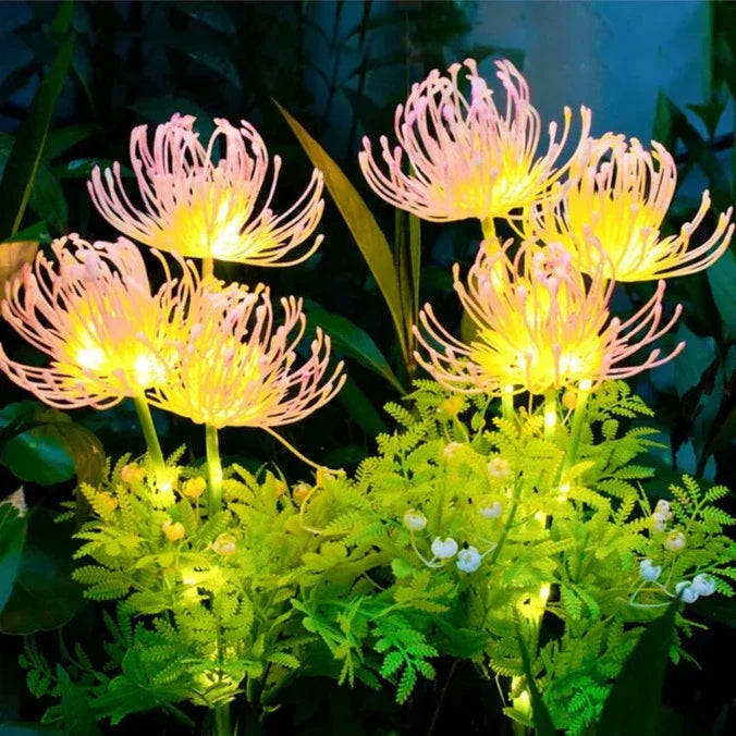 Solcelledrevet blomsterbelysning for utendørs bruk – 2-pakning med LED-hagebelysning