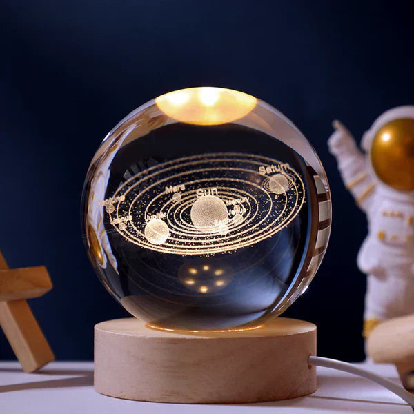 Skanto | SolarSphere – Krystall Solsystem med LED-belysning | Utdannings- og dekorasjonsgave