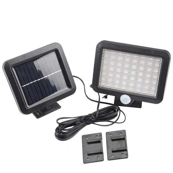 LED-lampe svart (kvadrat) med bevegelsessensor - Solar | Skanto