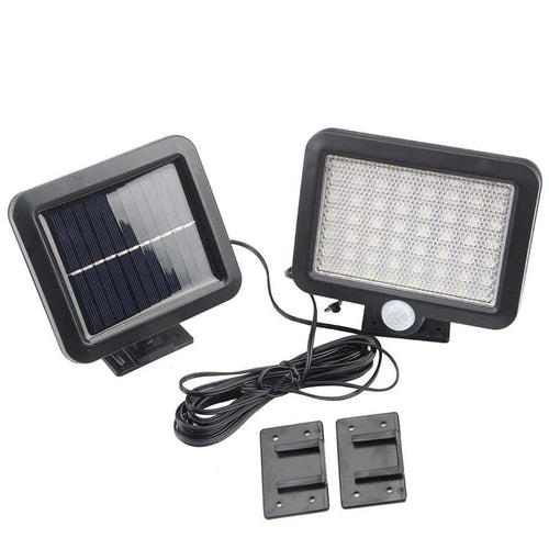 LED-lampe svart (kvadrat) med bevegelsessensor - Solar | Skanto