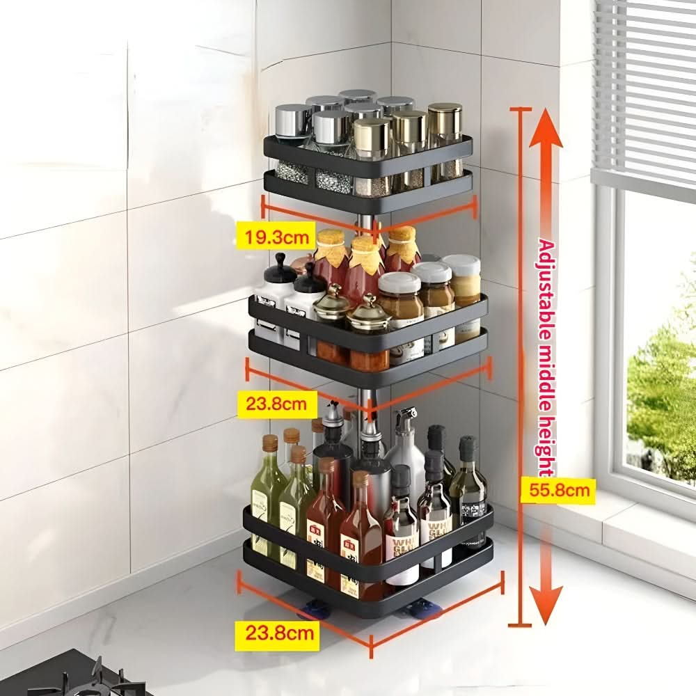 Skanto | 360° roterende krydderhylleorganisator for benkeplate