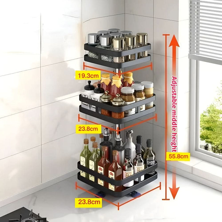 Skanto | 360° roterende krydderhylleorganisator for benkeplate