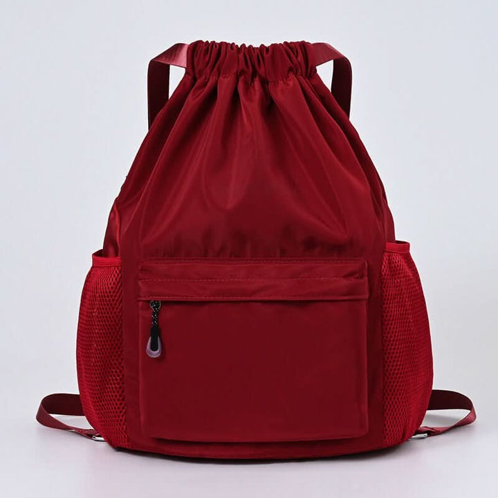 Skanto | Sporty Drawstring Ryggsekk med Skoparti & Lommer