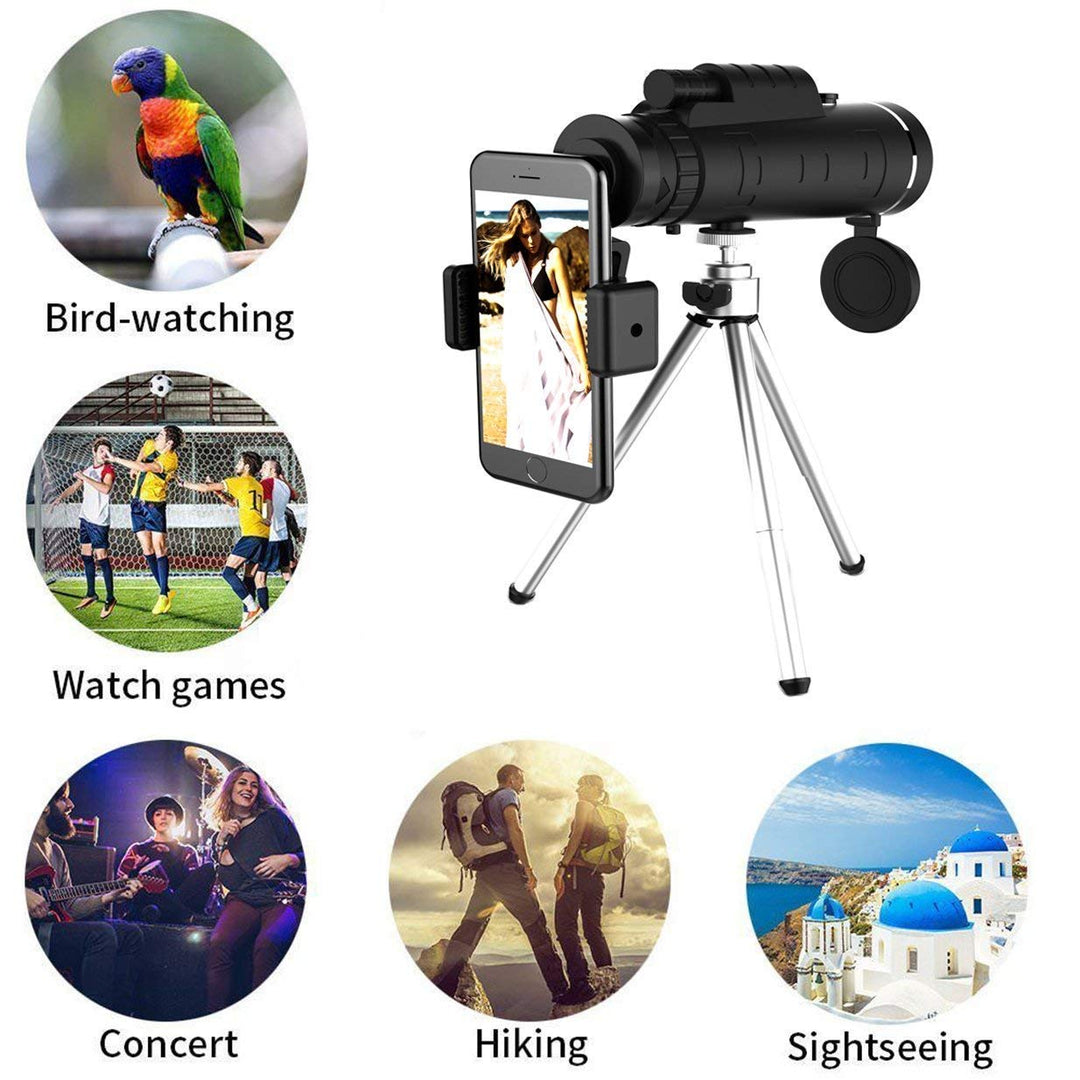 Skanto | Starscope HD Monokular – Høytytende Vanntett Teleskop med Smartphone Holder & Stativ
