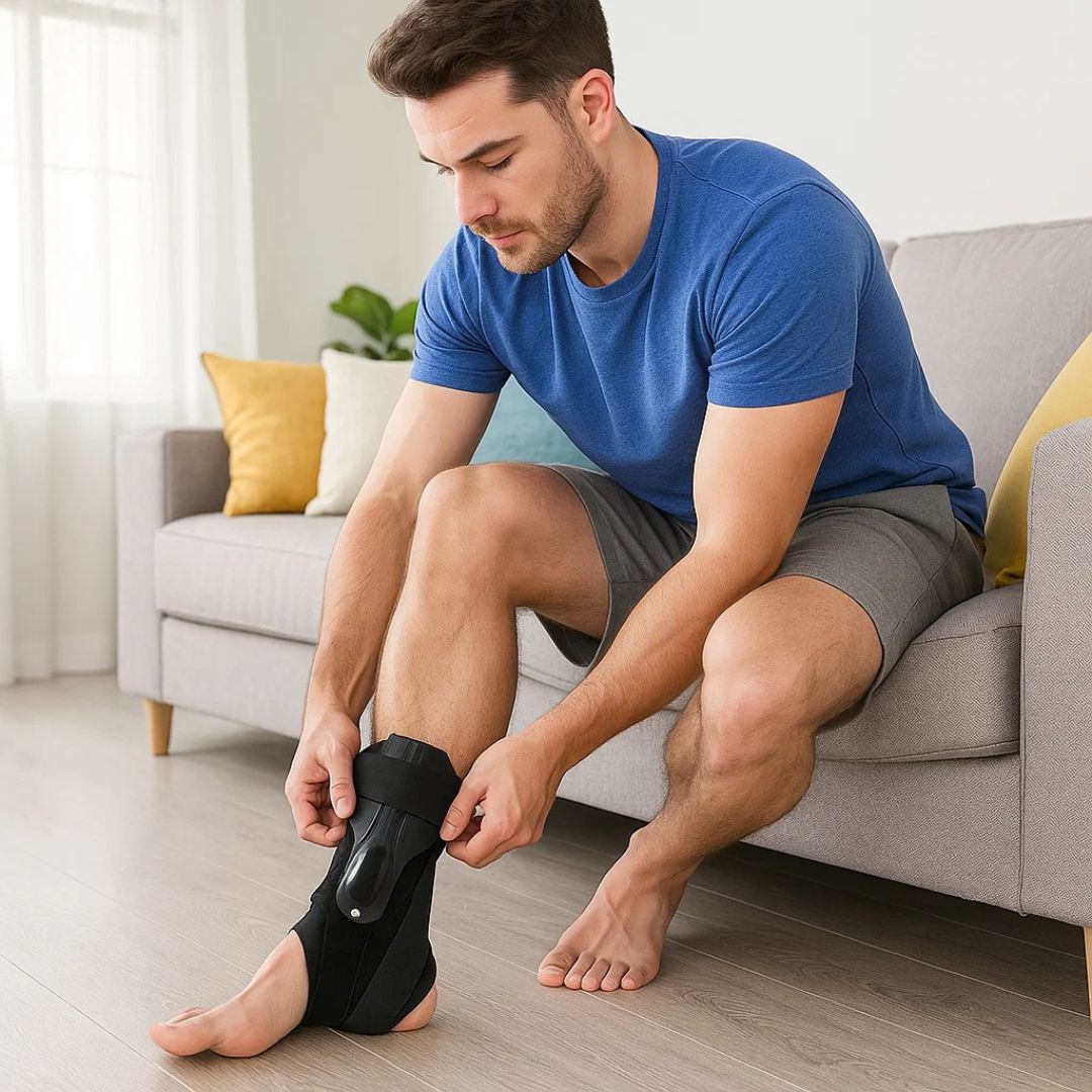 SteadyStep | Ankelstøtte | Sprainsstabilisering – Myk lavprofilsstøtte – Forebygger vridning – Fremskynder bedring – Reduserer hevelse Skanto