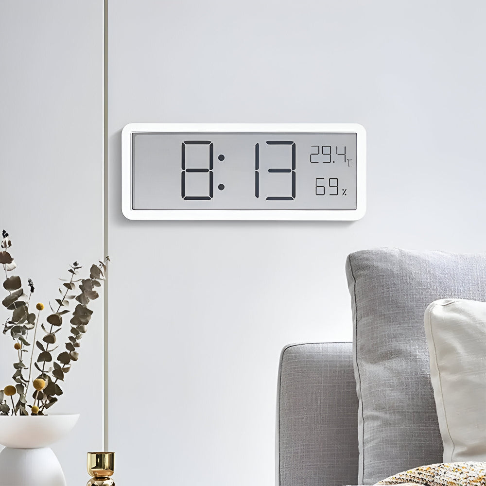 Digital LED-Wanduhr – Großes Display mit Temperatur- og Luftfeuchtigkeitsanzeige