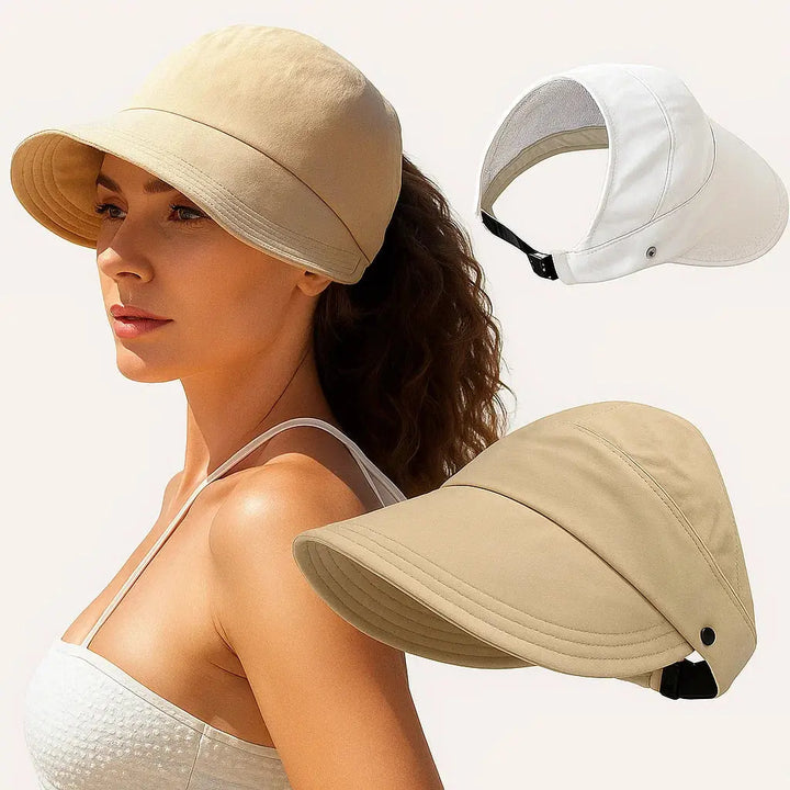 Solhatt med bred brem – luftig, sammenleggbar, solbeskyttende