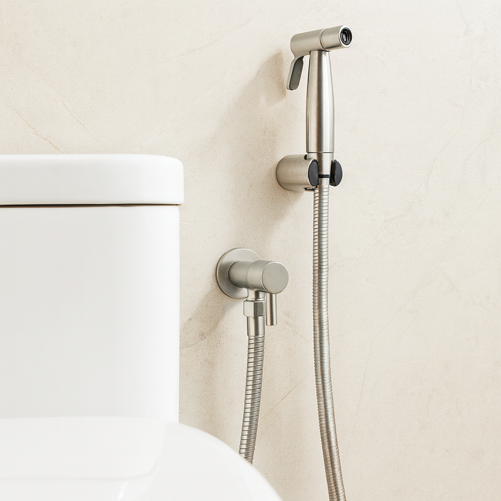 Skanto | Bidet Sprayer i Rustfritt Stål – Veggmontert med Justerbar Stråle