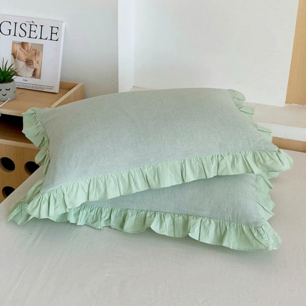 Skanto | Stripete Volang Blonde Putetrekk i Flere Farger