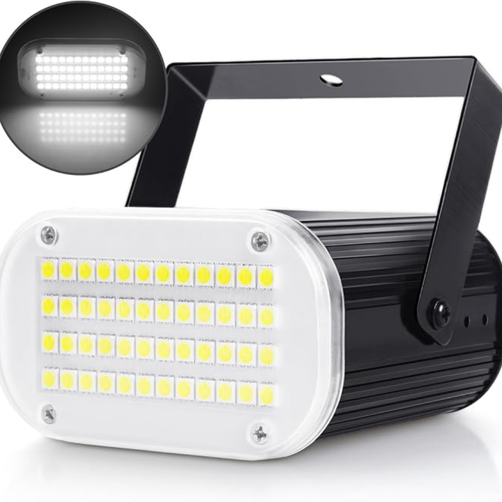 Skanto | Strobe Light Halloween Hvit LED Lydaktivert Fest 48 LED Justerbar