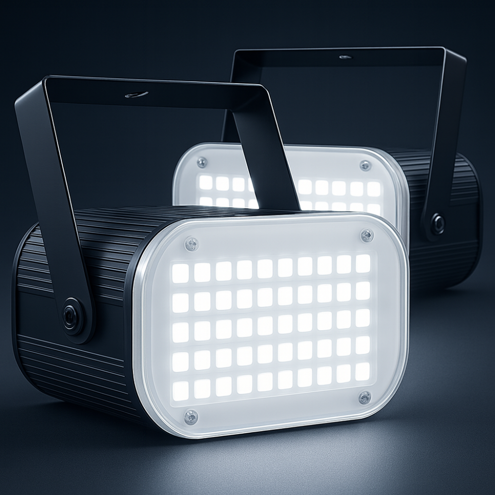 Skanto | Strobe Light Halloween Hvit LED Lydaktivert Fest 48 LED Justerbar