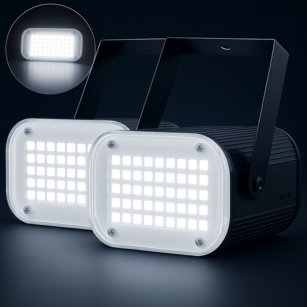 Skanto | Strobe Light Halloween Hvit LED Lydaktivert Fest 48 LED Justerbar