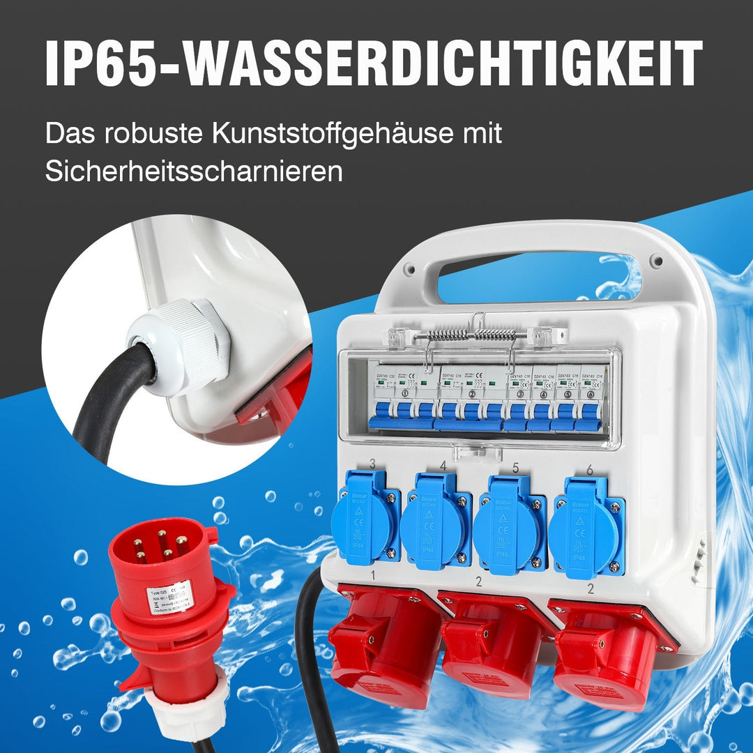 Veggdistrubutør 2 x CEE 16A 400V + 1 x CEE 32A 400V + 4 x 230V 5 Pol | Skanto