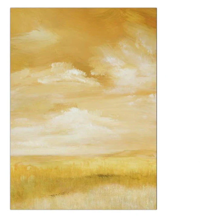 Sommer Gule Felt Landskap Veggkunst Fine Art Lerrettrykk Fargede Bilder For Stue Soverom Moderne Kontormøbler Dekor | Skanto