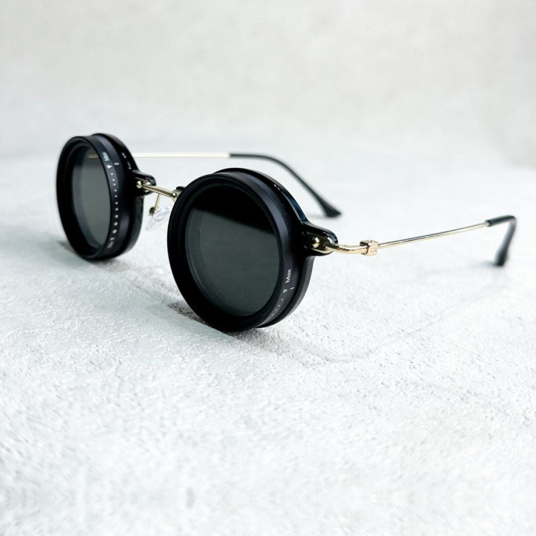 VisionRound Polariserte Solbriller – Unisex Retro Design med Justerbart Lysfilter | Skanto