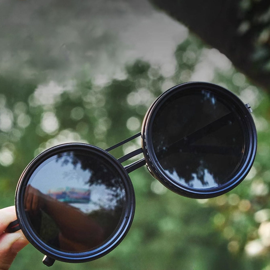 VisionRound polariserte solbriller – Unisex retro design med justerbart lysfilter | Skanto