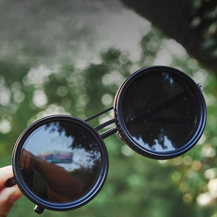 VisionRound polariserte solbriller – Unisex retro design med justerbart lysfilter | Skanto