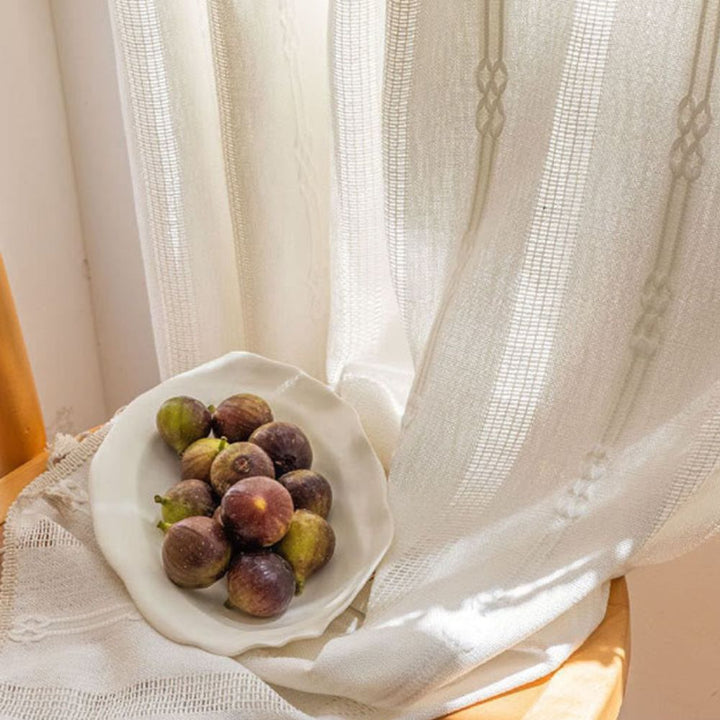 Skanto | Sunlight Stripes Gjennomsiktig Frynse Gardin