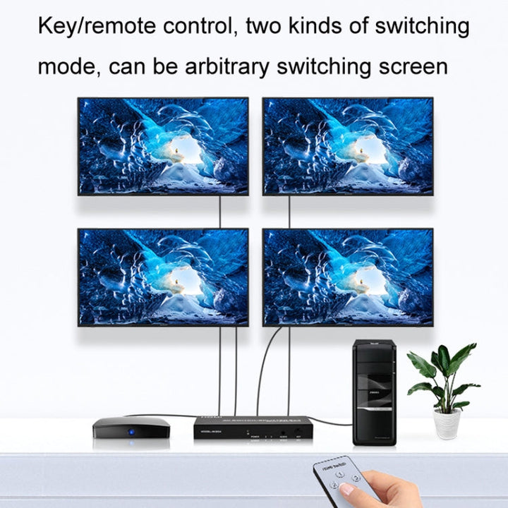 Skanto | FJGEAR FJ-4K204 2 In 4 Ut HD 4K Lyd HDMI Bryter Distribusjon, Plug Type: US Plug