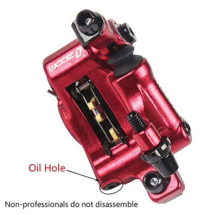 Skanto | ZOOM HB100 Terrengsykkel Hydraulisk Bremsekloss Sammenleggbar Sykkel Kabeltrekk Hydraulisk Skivebremsekloss, Stil: Foran og Bak (Rød)