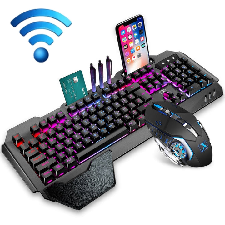 Skanto | K680 RGB Oppladbart Gaming Trådløst Tastatur og Mus Sett (Svart)