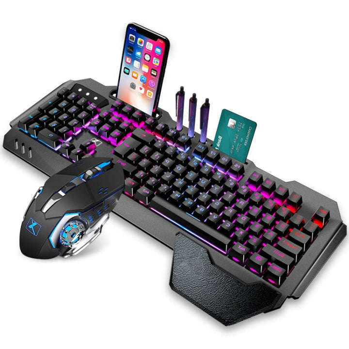 Skanto | K680 RGB Oppladbart Gaming Trådløst Tastatur og Mus Sett (Svart)
