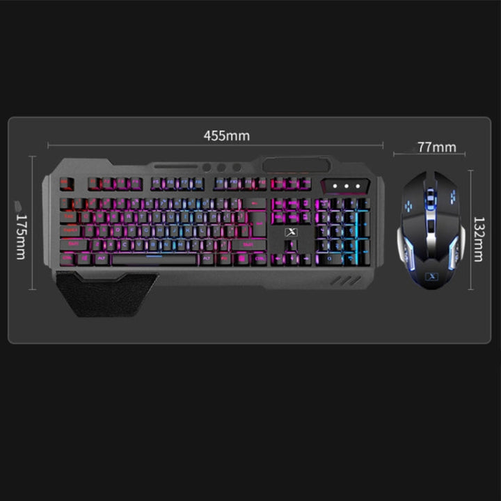 Skanto | K680 RGB Oppladbart Gaming Trådløst Tastatur og Mus Sett (Svart)