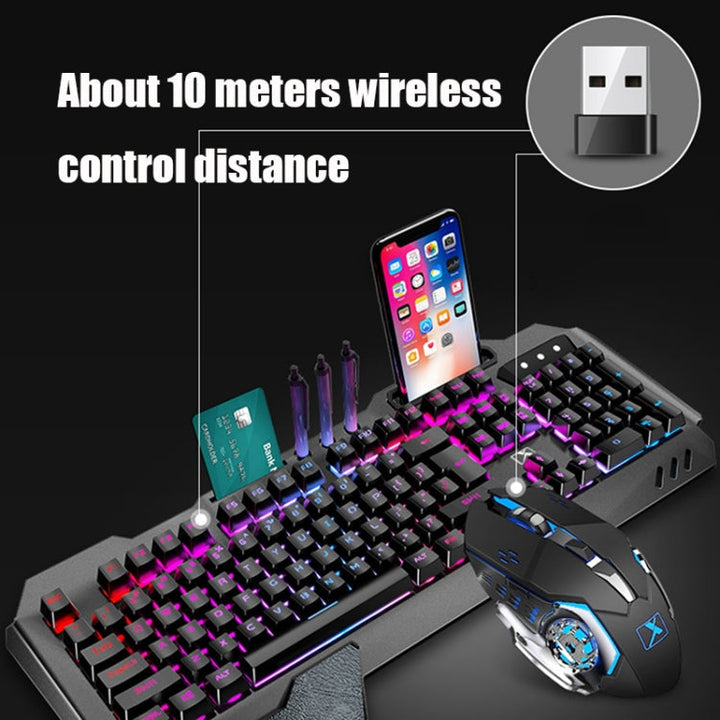Skanto | K680 RGB Oppladbart Gaming Trådløst Tastatur og Mus Sett (Svart)