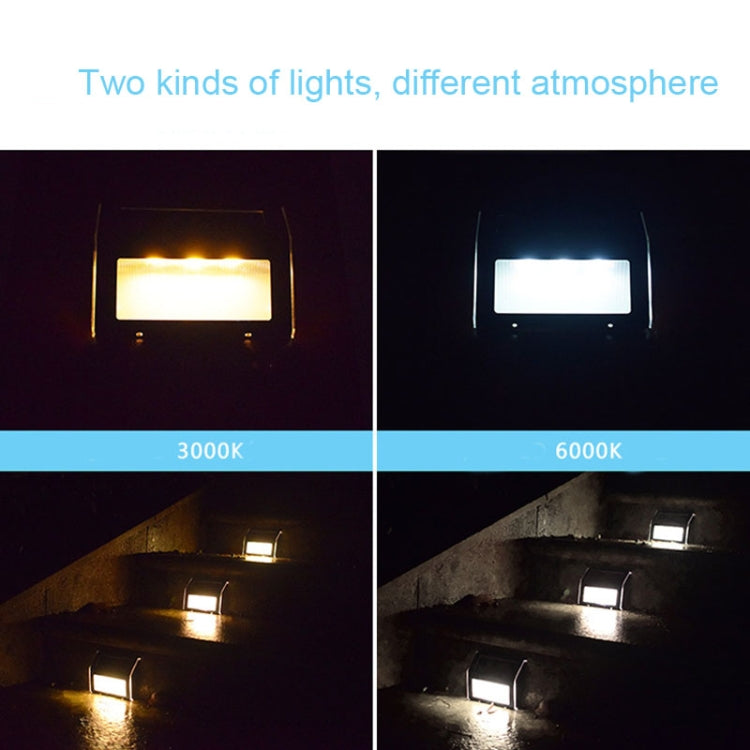 Skanto | 2PCS Solenergi Rustfritt Stål 3 LED Trappev lampe Utendørs Hage Gjerde Lys (Hvit Lys)