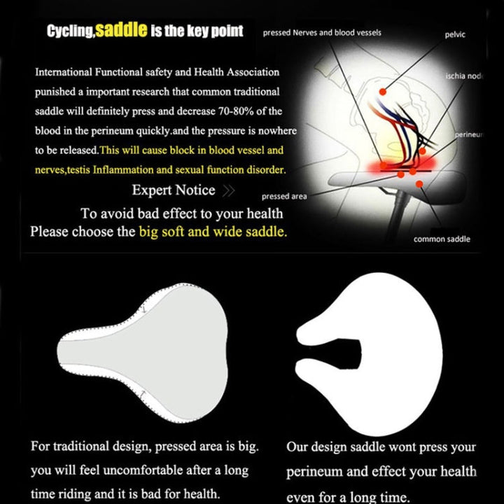 Skanto | Nese-løs Sykkelsete Terrengsykkel Tykk myk polstring (Svart)