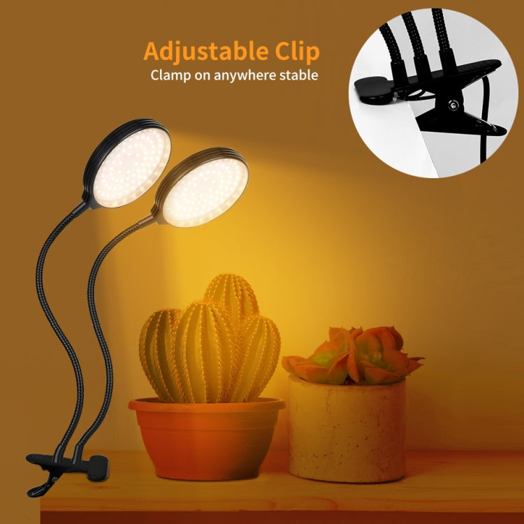 Skanto | LED Plantevekstlampe USB Fjernkontroll Klips Vanntett Fullt Spektrum Naturlig Hvit Frøplante Lys, Effekt: 45W Tre Hoder