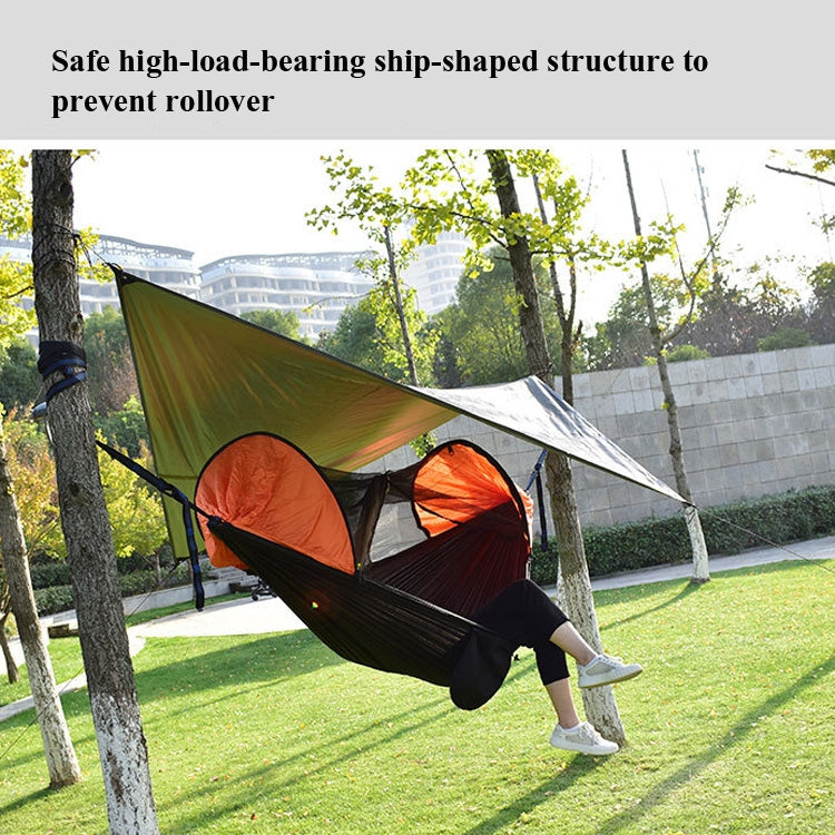 Skanto | Strut-Mosquito-net-hammock Diamond-Sunshade-Set Outdoor Camping Automatic Quick-Open Anti-Mosquito-net-Hammock-Set (Hæralm Green)