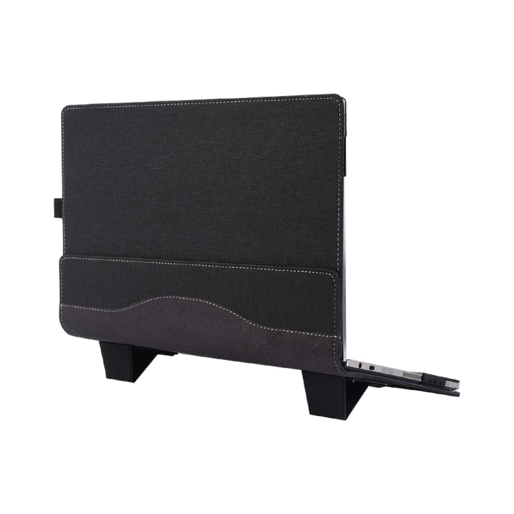 Skanto | For Samsung Galaxy Book Pro 13.3 Tommer Lær Laptop Anti-Fall Beskyttelsesdeksel med Stativ (Svart)