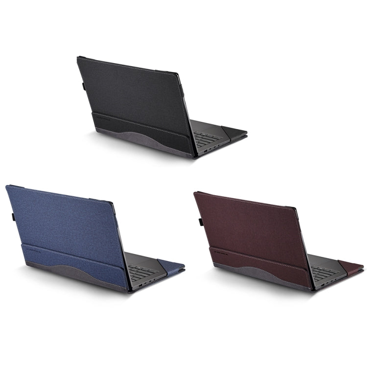 Skanto | For Samsung Galaxy Book Pro 13.3 Tommer Lær Laptop Anti-Fall Beskyttelsesveske med Stativ (Svart)