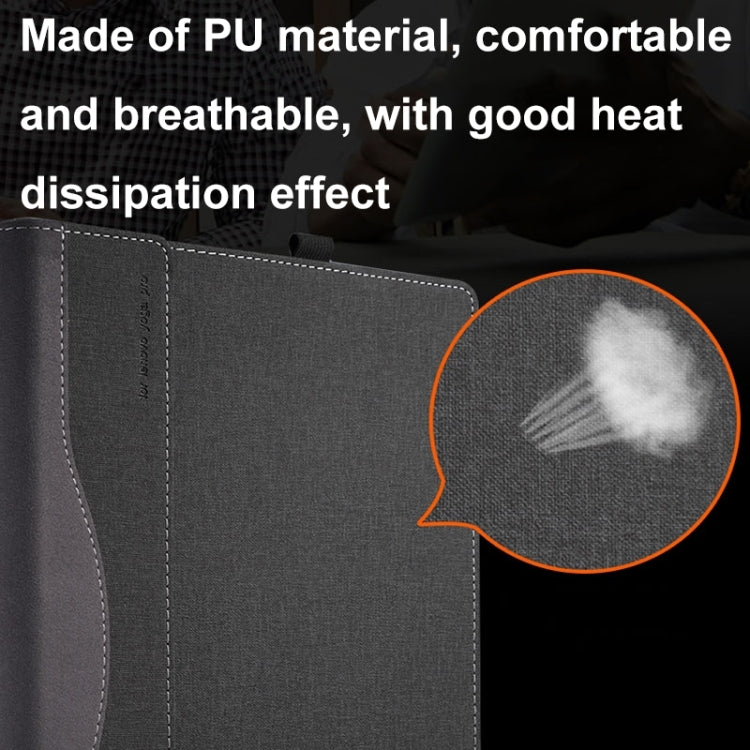 Skanto | For Samsung Galaxy Book 3 360 13.3 tommers lær laptop anti-fall beskyttelsesetui med stativ (Svart)