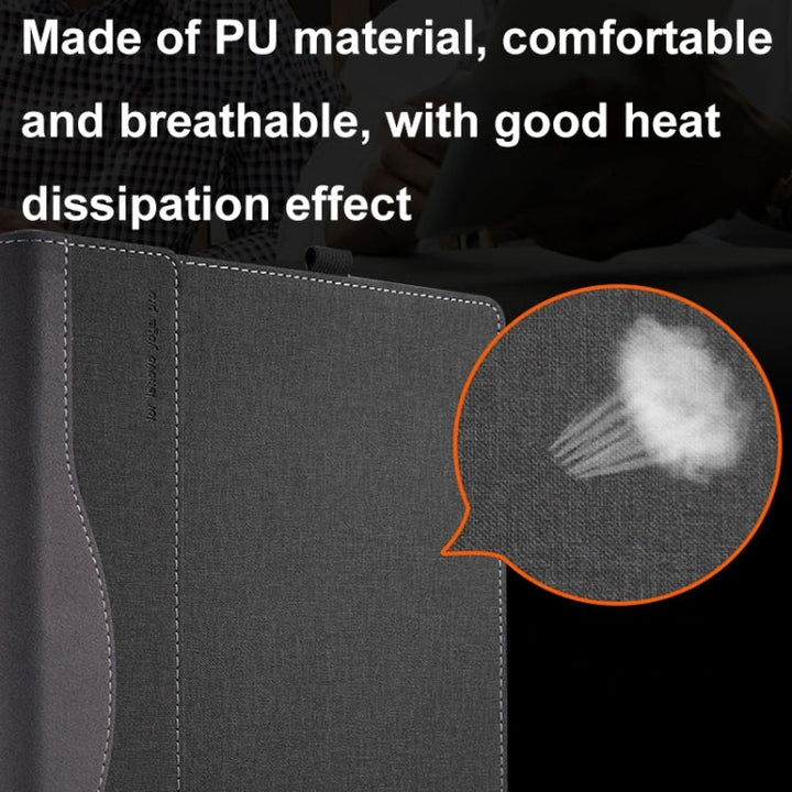 Skanto | For Samsung Galaxy Book 3 360 13.3 tommers lær laptop anti-fall beskyttelsesetui med stativ (Svart)