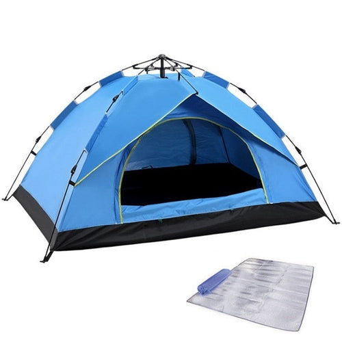 Skanto | TC-014 Utendørs Strand Reise Camping Automatisk Vår Multi-Person Telt For 3-4 Personer (Blå+Matte)