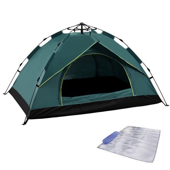 Skanto | TC-014 Utendørs Strand Reise Camping Automatisk Fjær Multi-Person Telt For 3-4 Personer (Grønn+Matte)