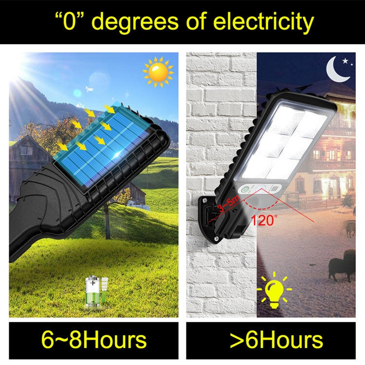 Skanto | Solar Gatebelysning LED Kroppsdeteksjon Hage Lys, Spesifikasjon: 616B-72 COB med Fjernkontroll