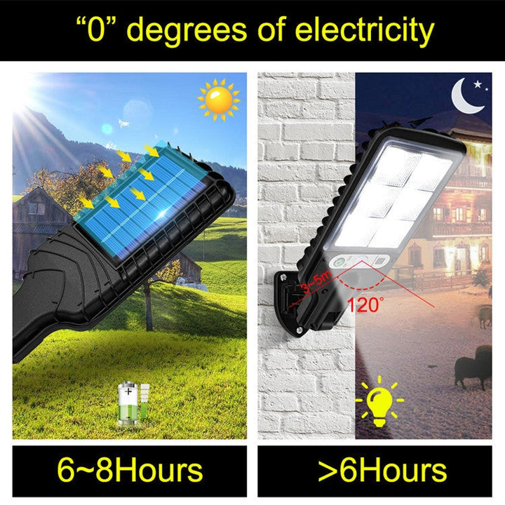 Skanto | Solar Gatebelysning LED Kroppsdeteksjon Hage Lys, Spesifikasjon: 616B-72 COB med Fjernkontroll